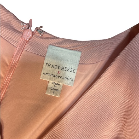 Tracy Reese x Anthropologie Pink Fit & Flare Dress | Size 4 - Picture 4 of 7